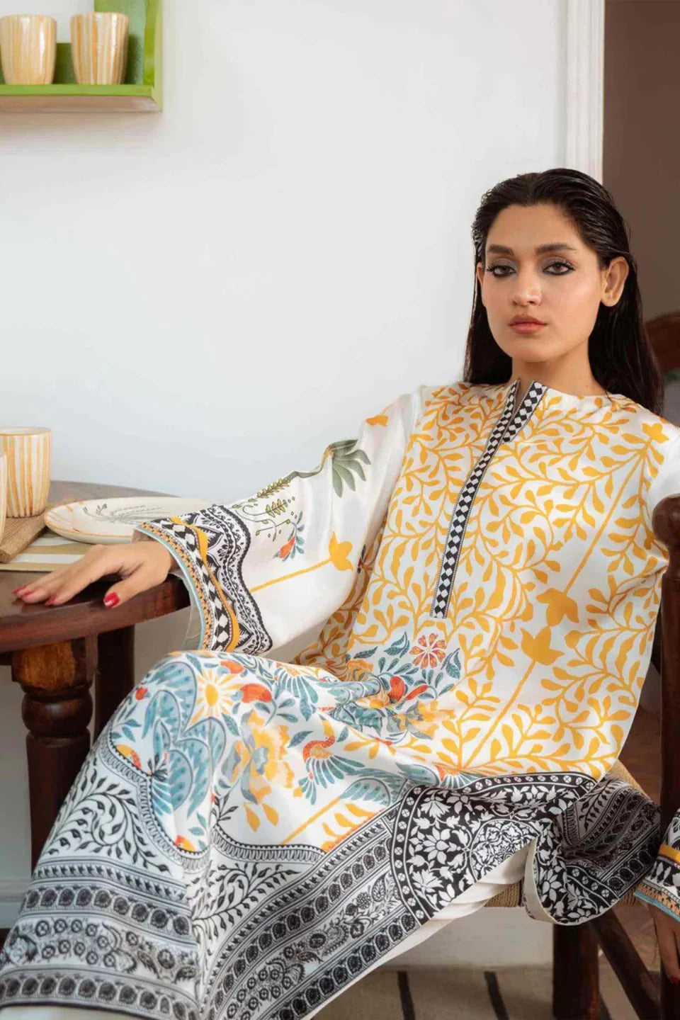 Designer Muslin Digital Printed Two-Piece Co-Ord Set