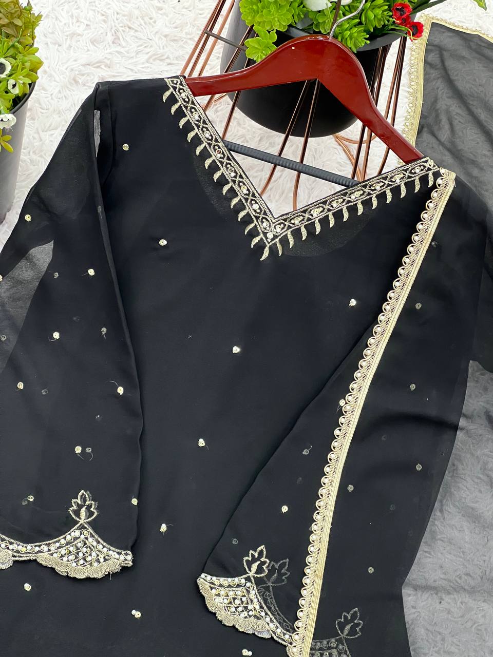 Presenting &nbsp;New Designer Party Wear Look Top-Plazzo and Dupatta With Heavy Embroidery Work