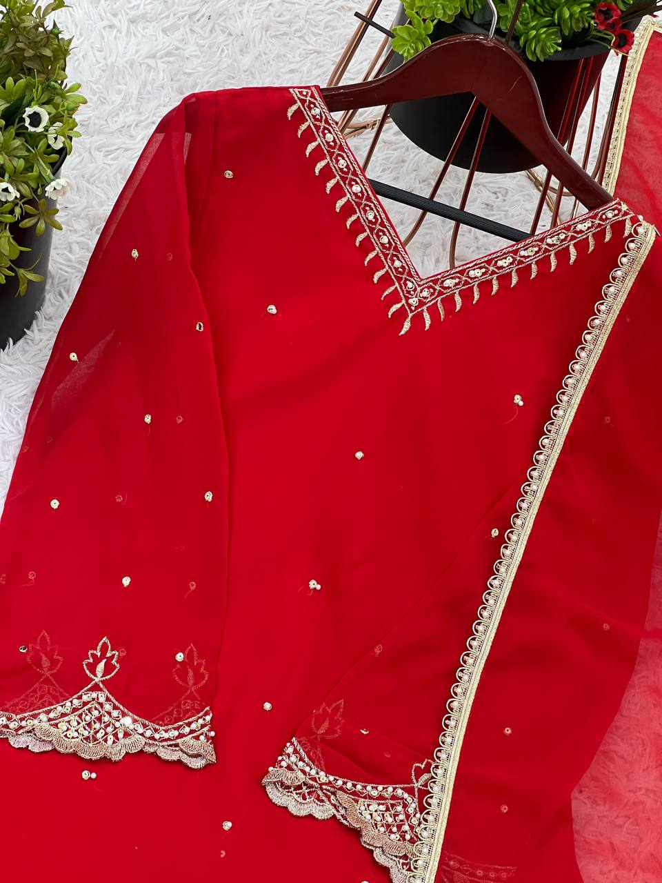 Presenting &nbsp;New Designer Party Wear Look Top-Plazzo and Dupatta With Heavy Embroidery Work