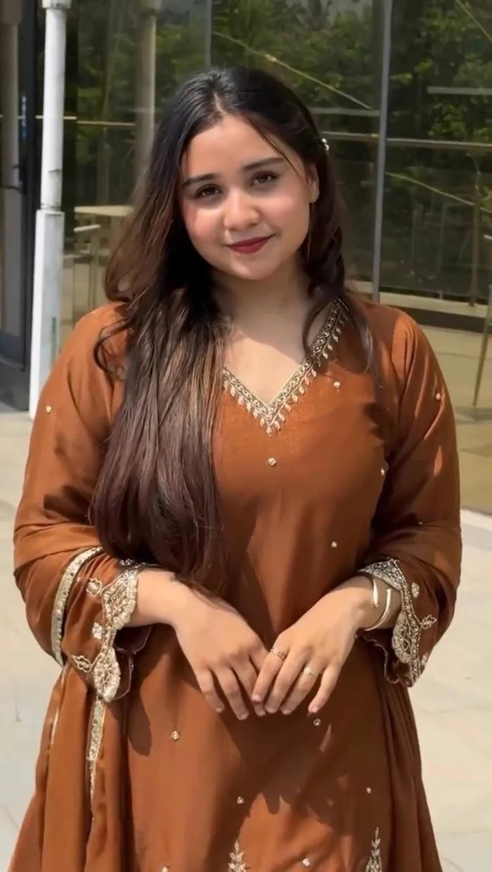 Presenting &nbsp;New Designer Party Wear Look Top-Plazzo and Dupatta With Heavy Embroidery Work