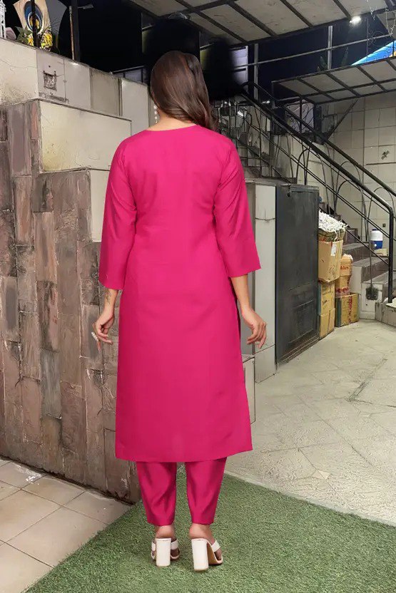 Elegant Hot Pink Straight-Cut Salwar Suit with Dupatta