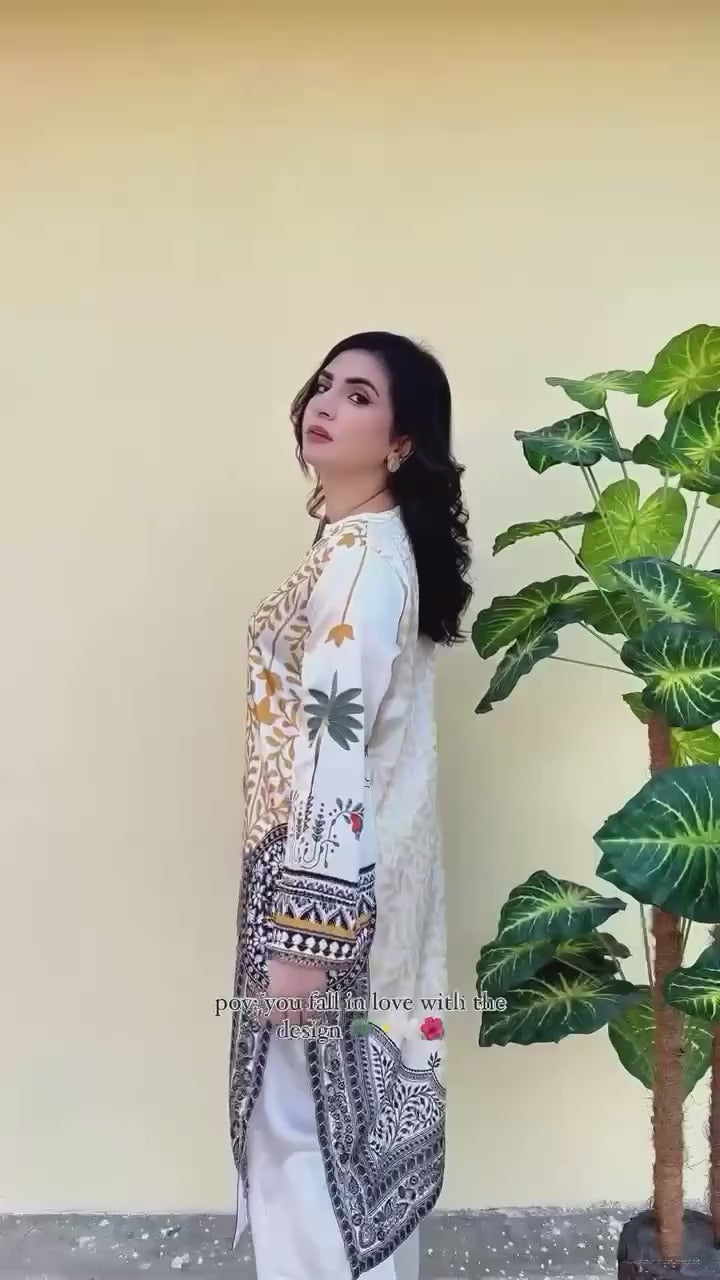 Designer Muslin Digital Printed Two-Piece Co-Ord Set